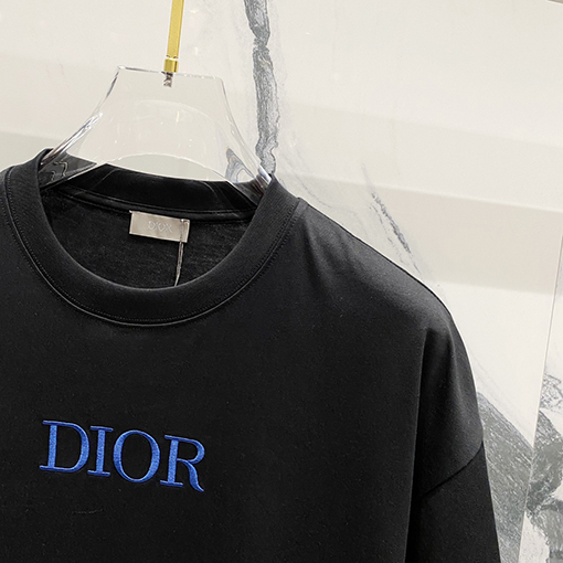 ディオール刺繍CDアルファベットロゴヴィンテージグラデーションプリント半袖Tシャツ