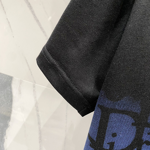 ディオール刺繍CDアルファベットロゴヴィンテージグラデーションプリント半袖Tシャツ