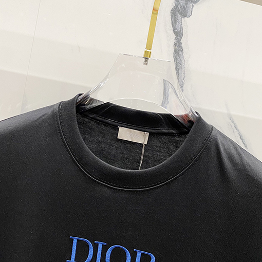 ディオール刺繍CDアルファベットロゴヴィンテージグラデーションプリント半袖Tシャツ