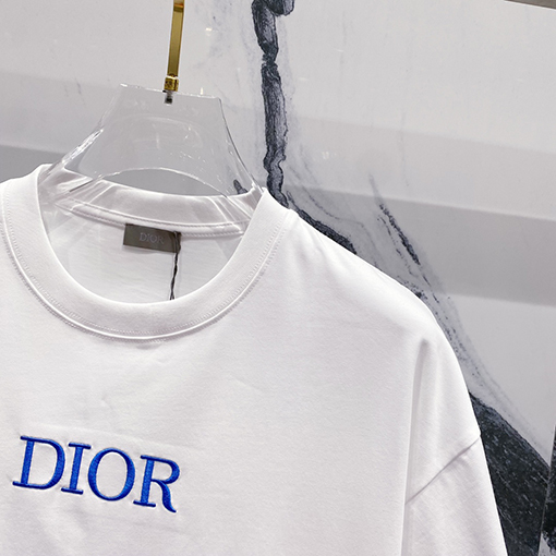 ディオール刺繍CDアルファベットロゴヴィンテージグラデーションプリント半袖Tシャツ