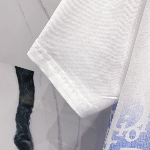 ディオール刺繍CDアルファベットロゴヴィンテージグラデーションプリント半袖Tシャツ