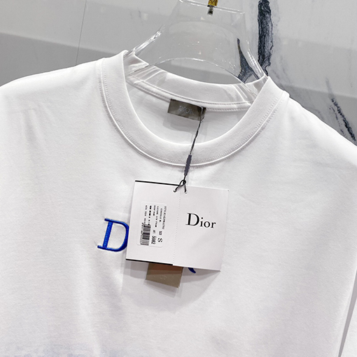 ディオール刺繍CDアルファベットロゴヴィンテージグラデーションプリント半袖Tシャツ