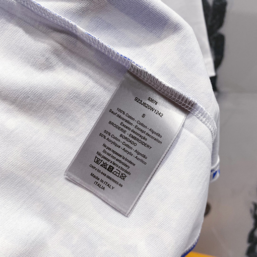 ディオール刺繍CDアルファベットロゴヴィンテージグラデーションプリント半袖Tシャツ