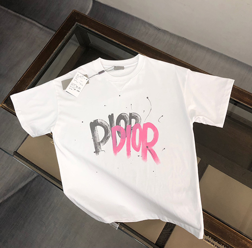 ディオール胸前のバイカラー ロゴ半袖Tシャツ