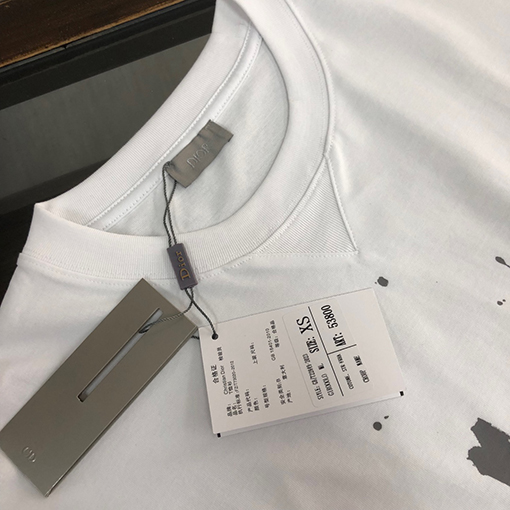 ディオール胸前のバイカラー ロゴ半袖Tシャツ