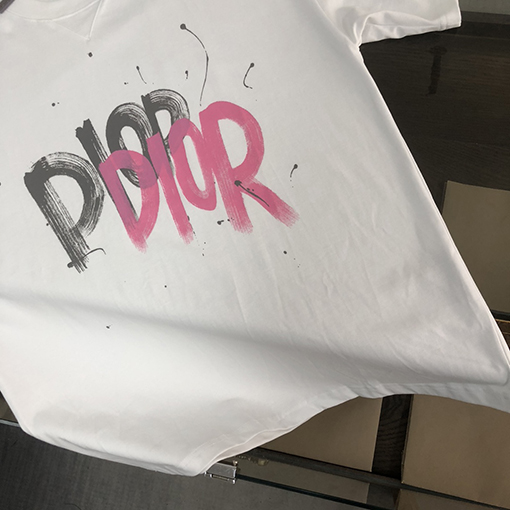 ディオール胸前のバイカラー ロゴ半袖Tシャツ