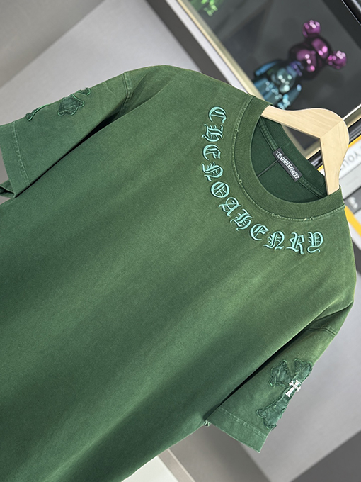 クロムハーツ新しい十字布水洗いスプレー半袖Tシャツ