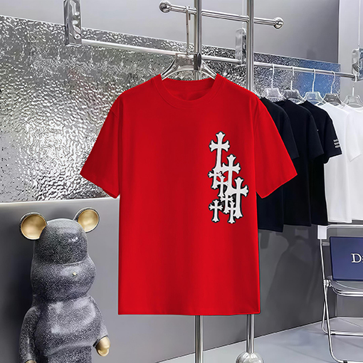クロムハーツコピープリントラウンドネック半袖Tシャツ