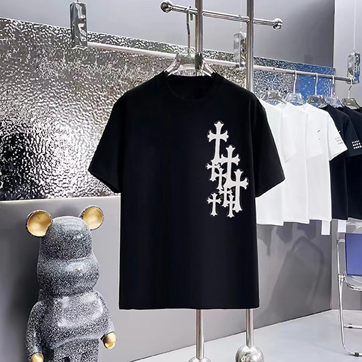 クロムハーツコピープリントラウンドネック半袖Tシャツ
