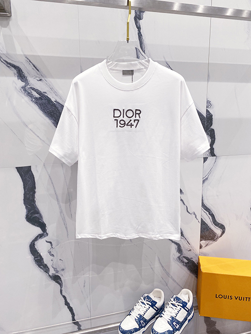 ディオールクラシックCDアルファベット1947刺繍ロゴ公式Tシャツ