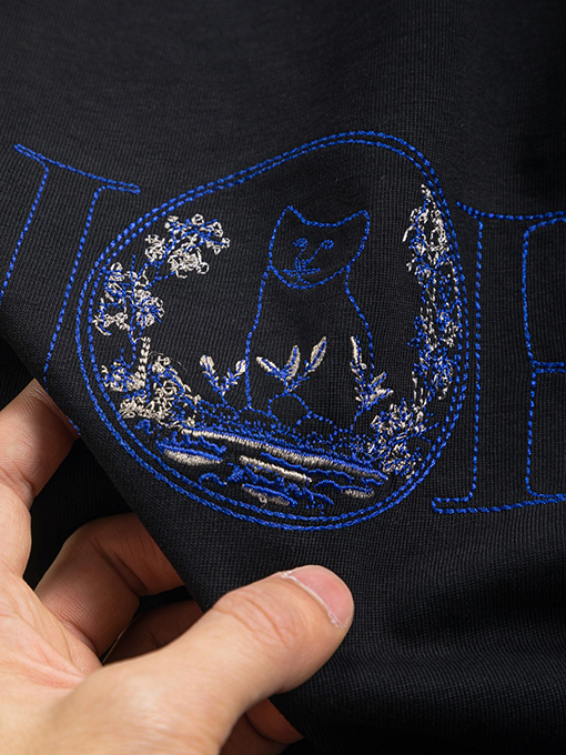 ディオールコラボコレクションHyltonnel抜き文字猫刺繍ロゴ柄半袖シャツ