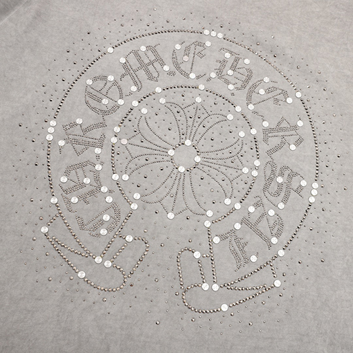 クロムハーツラインストーン馬蹄半袖Tシャツ