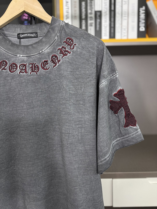 クロムハーツコピー新しい十字布いスプレー半袖Tシャツ