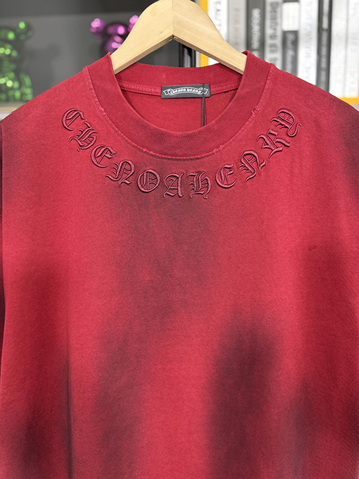 クロムハーツコピー新しい十字布いスプレー半袖Tシャツ