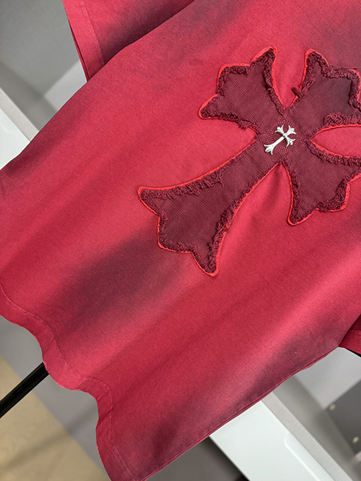 クロムハーツコピー新しい十字布いスプレー半袖Tシャツ