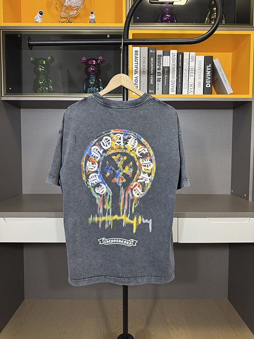 クロムハーツプリントウォッシュ半袖Tシャツ