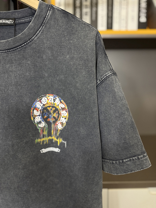 クロムハーツプリントウォッシュ半袖Tシャツ
