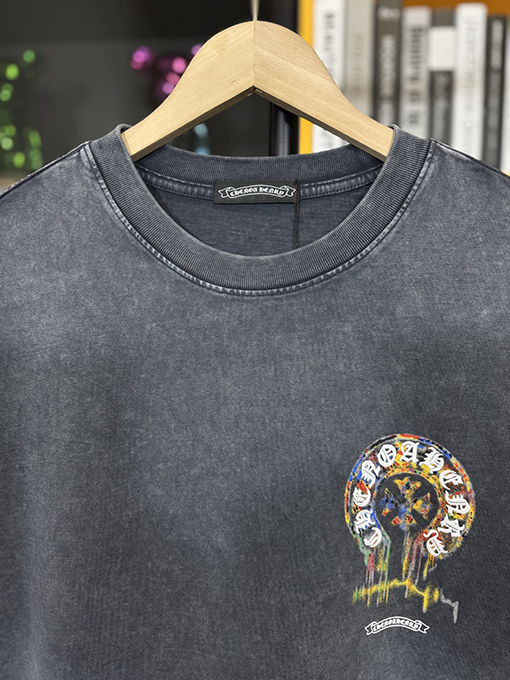 クロムハーツプリントウォッシュ半袖Tシャツ