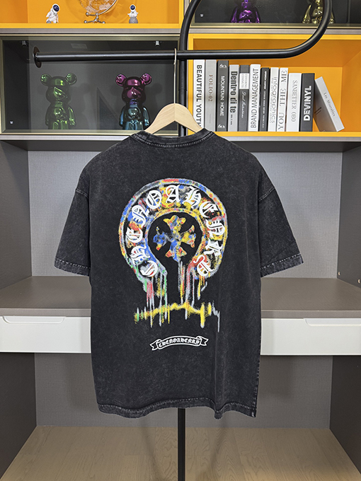 クロムハーツプリントウォッシュ半袖Tシャツ