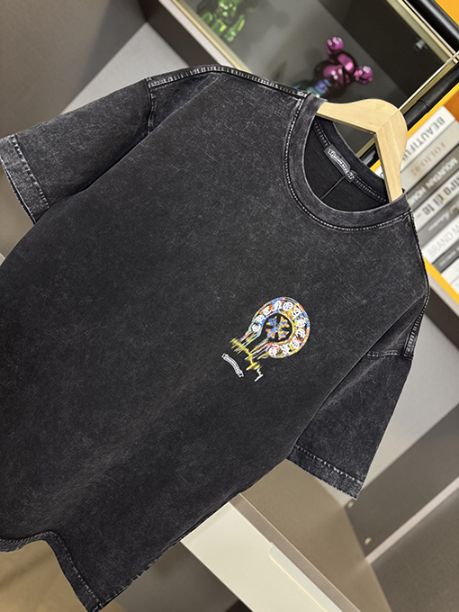 クロムハーツプリントウォッシュ半袖Tシャツ