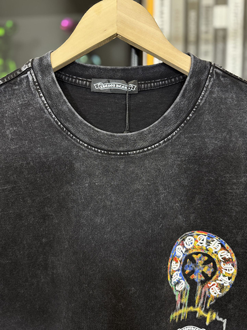 クロムハーツプリントウォッシュ半袖Tシャツ