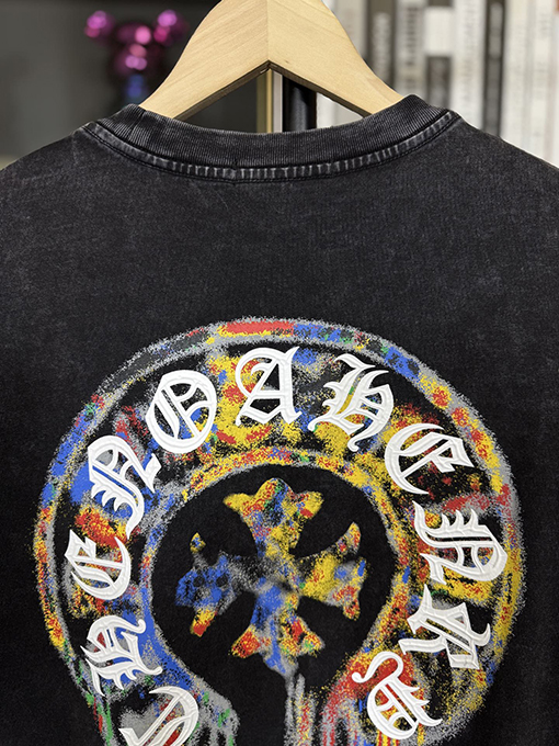 クロムハーツプリントウォッシュ半袖Tシャツ