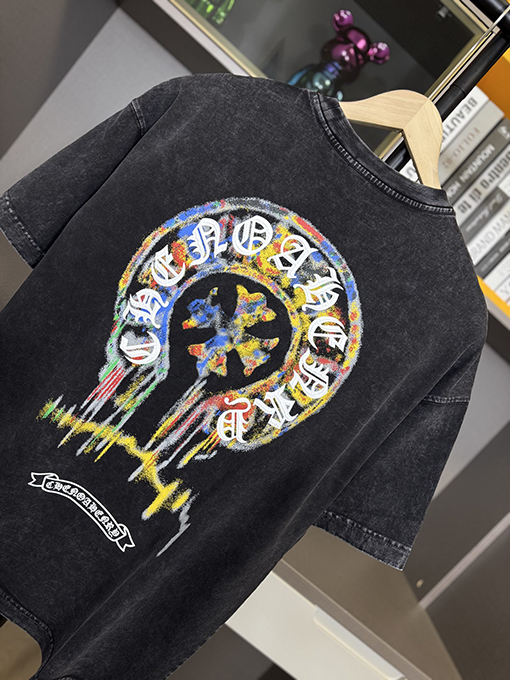 クロムハーツプリントウォッシュ半袖Tシャツ