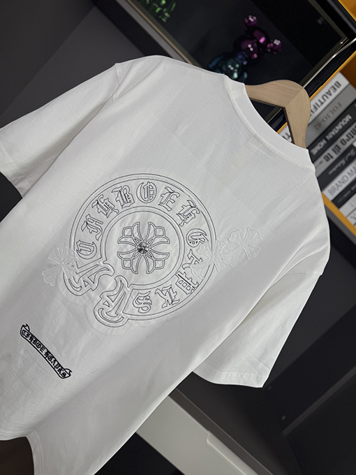 クロムハーツファッションパッチ刺繍半袖Tシャツ