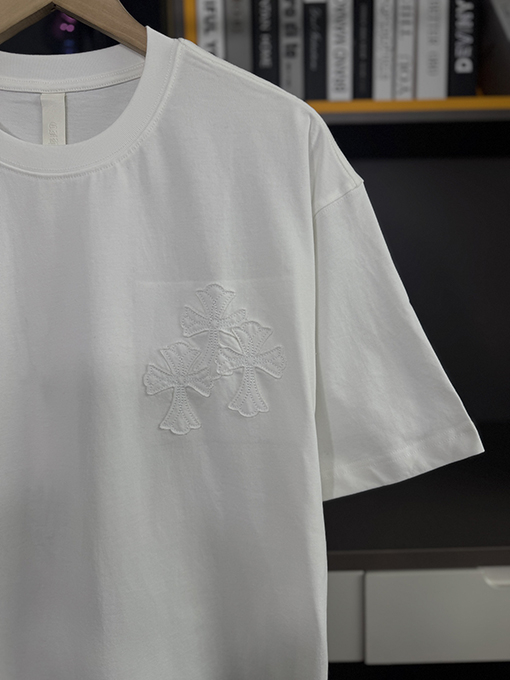 クロムハーツファッションパッチ刺繍半袖Tシャツ