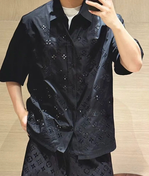 ルイヴィトン刺繍半袖シャツ