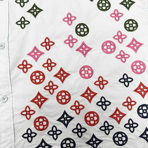 ルイヴィトン刺繍半袖シャツ