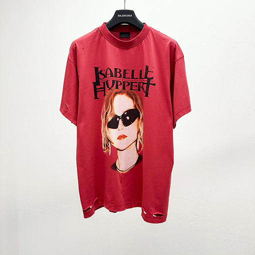 バレンシアガコピーイメージ大使の穴が開いた半袖Tシャツ