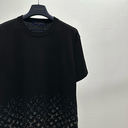 ルイヴィトンスーパーコピーグラデーションダイヤモンドニット半袖Tシャツ