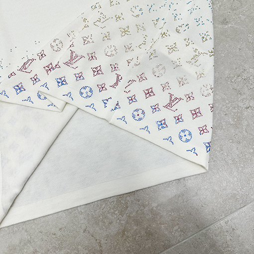 ルイヴィトンスーパーコピーグラデーションダイヤモンドニット半袖Tシャツ