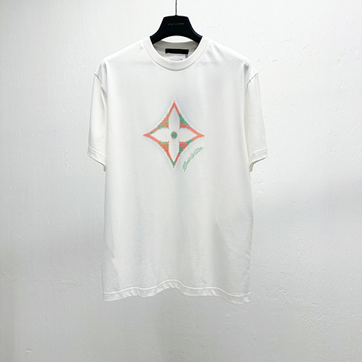 ルイヴィトングラデーションフラワー半袖Tシャツ