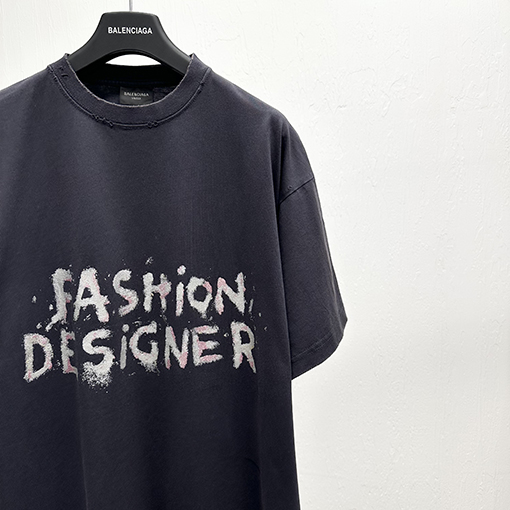 バレンシアガスーパーコピープリント破れ半袖Tシャツ