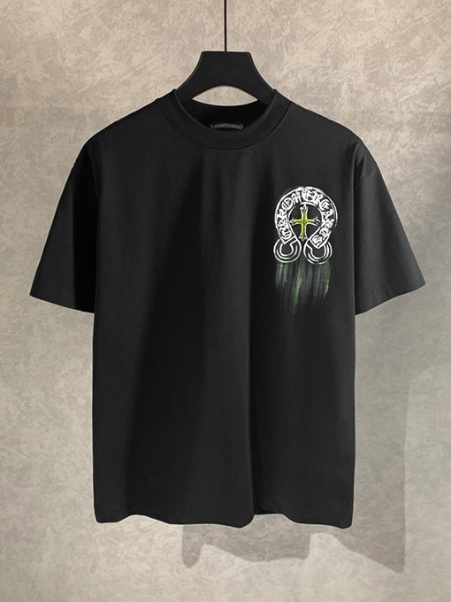 クロムハーツ落書きサンスクリットクルーネック半袖Tシャツ