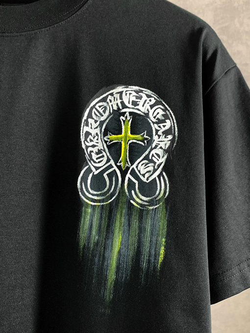 クロムハーツ落書きサンスクリットクルーネック半袖Tシャツ