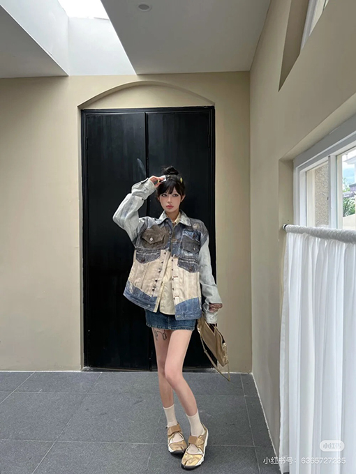 アクネストゥディオズコピーストレートスプレー3 Dタンニンデニムジャケット