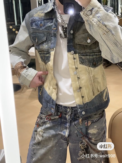 アクネストゥディオズコピーストレートスプレー3 Dタンニンデニムジャケット
