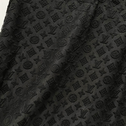 ルイヴィトンロゴダークジャカードロゴ半袖Tシャツ