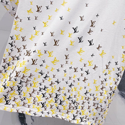 ルイヴィトンフルサイズの小さな文字LV英語プリントロゴロゴ半袖Tシャツ