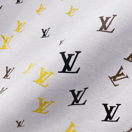 ルイヴィトンフルサイズの小さな文字LV英語プリントロゴロゴ半袖Tシャツ