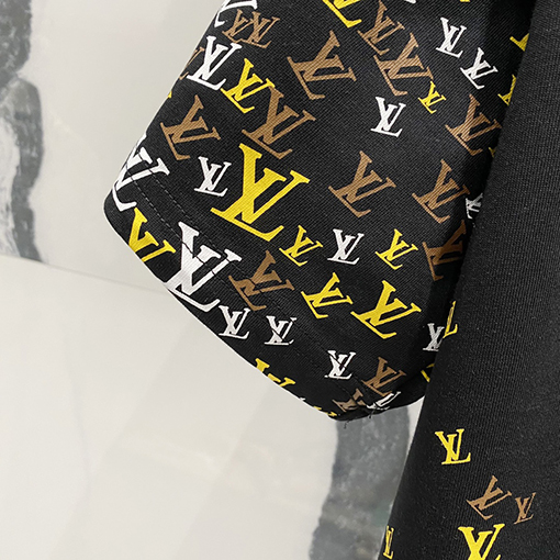 ルイヴィトンフルサイズの小さな文字LV英語プリントロゴロゴ半袖Tシャツ
