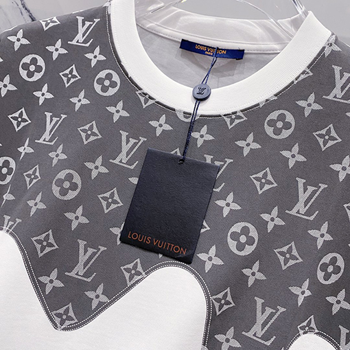 ルイヴィトンハーフプリントアルファベットロゴステッチデザインロゴ半袖Tシャツ