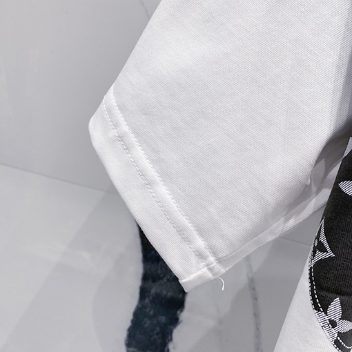ルイヴィトンハーフプリントアルファベットロゴステッチデザインロゴ半袖Tシャツ