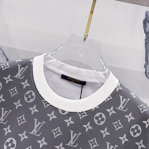 ルイヴィトンハーフプリントアルファベットロゴステッチデザインロゴ半袖Tシャツ
