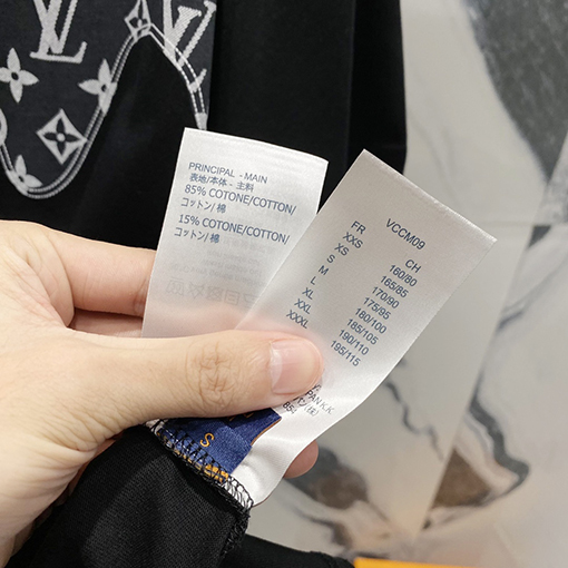 ルイヴィトンハーフプリントアルファベットロゴステッチデザインロゴ半袖Tシャツ