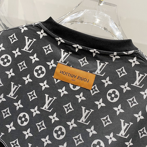 ルイヴィトンハーフプリントアルファベットロゴステッチデザインロゴ半袖Tシャツ