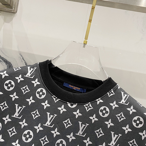 ルイヴィトンハーフプリントアルファベットロゴステッチデザインロゴ半袖Tシャツ